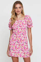 Print Mini Dress Short Sleeve