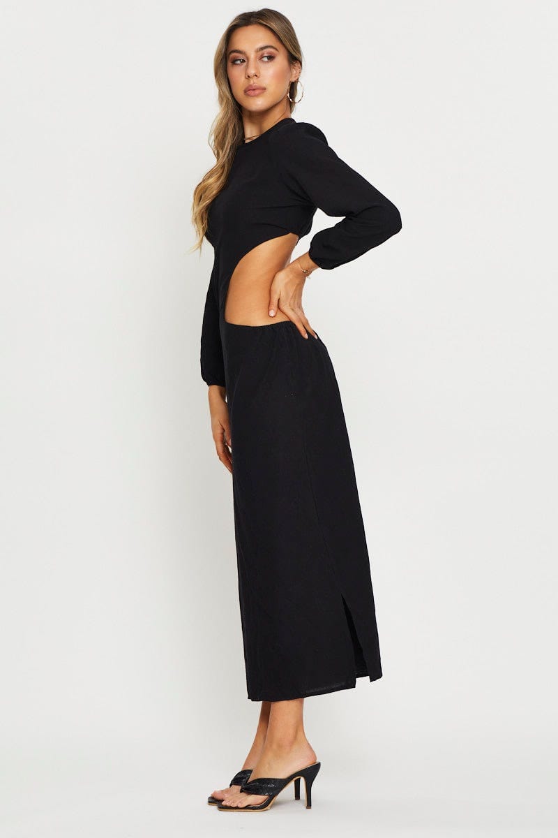 Black Maxi Dress Long Sleeve