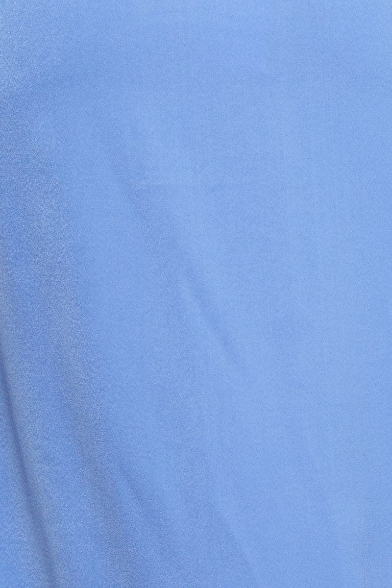Blue Midi Dress Evening Cowl Neck