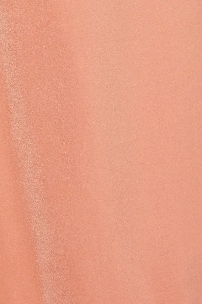 Orange Midi Dress Evening Cowl Neck