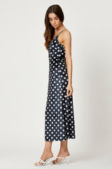 Polka Dot Velvet Midi Dress