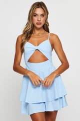 Blue Mini Dress Sleeveless