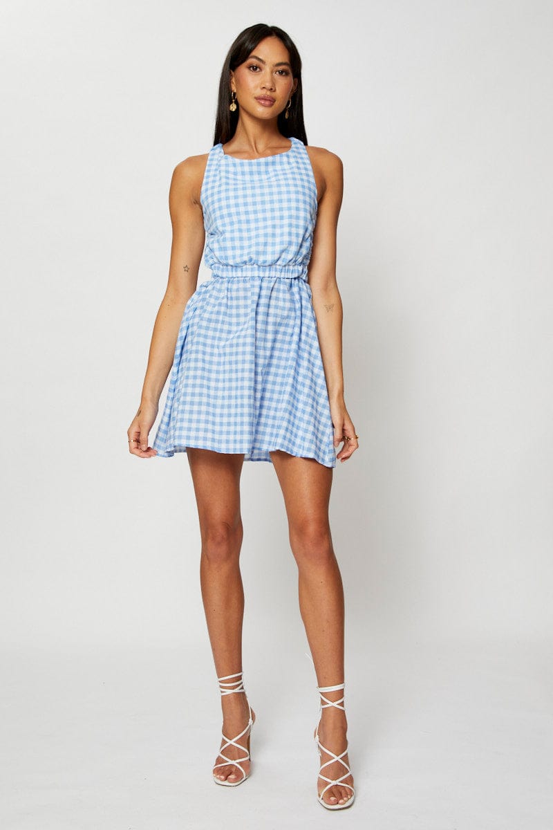 Check Mini Dress Sleeveless