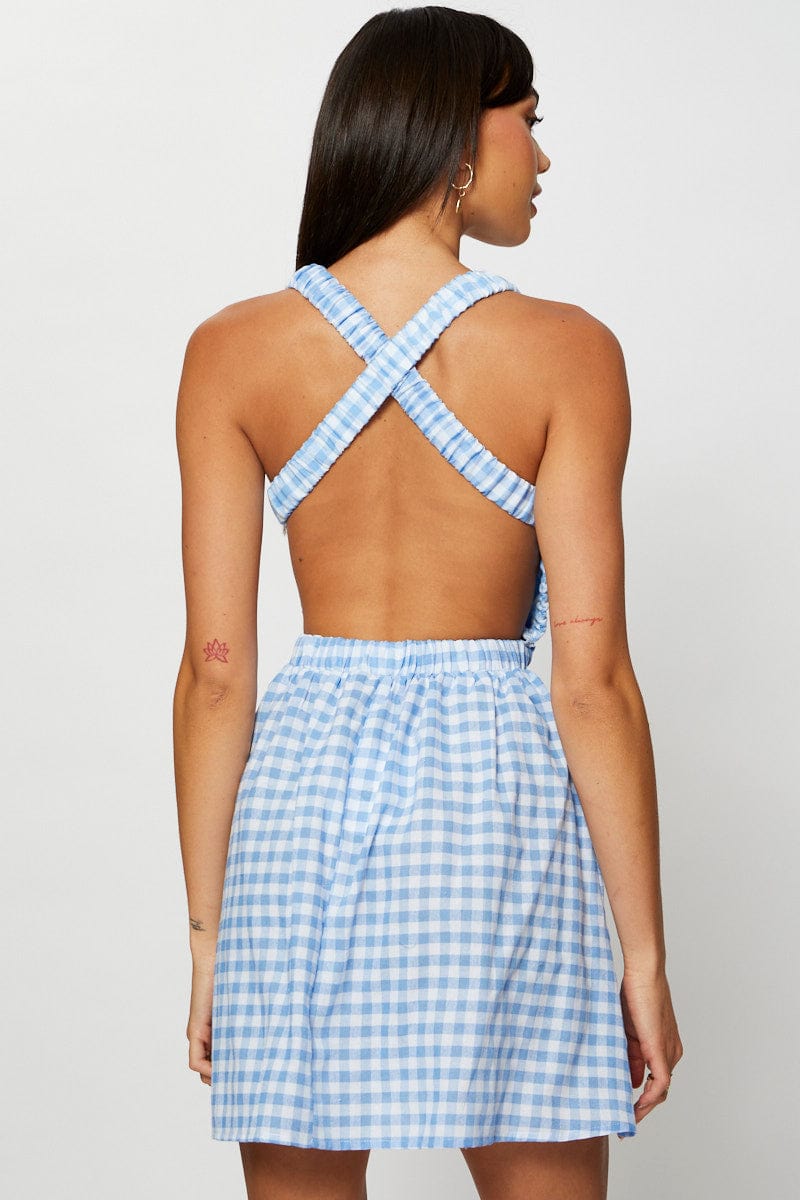 Check Mini Dress Sleeveless