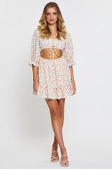 Print Mini Dress Long Sleeve