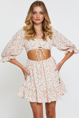 Print Mini Dress Long Sleeve