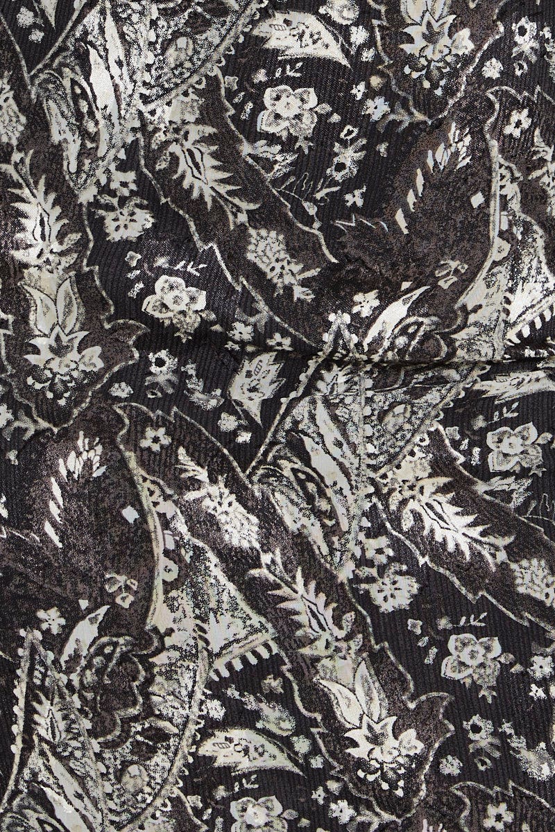Print Mini Dress Cowl Neck