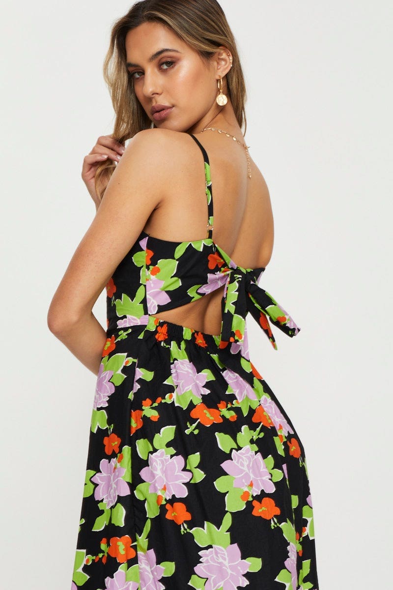 Print A Line Dress Mini