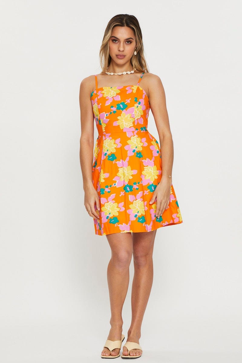 Print Mini Dress Short Sleeve