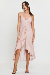 Geo Print Dress Adjustable Straps Midi