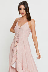 Geo Print Dress Adjustable Straps Midi