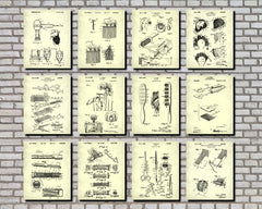 Hairdressing Patent Prints Set 12 Hair Salon Posters