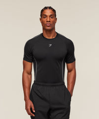 Gymshark Clean Contour Seamless T-Shirt - Black/White