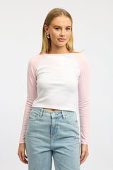 Pink Graphic Tee Long Sleeve