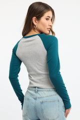 Blue Graphic Tee Long Sleeve