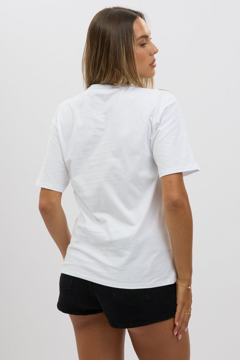 White Graphic Tee Short Sleeve