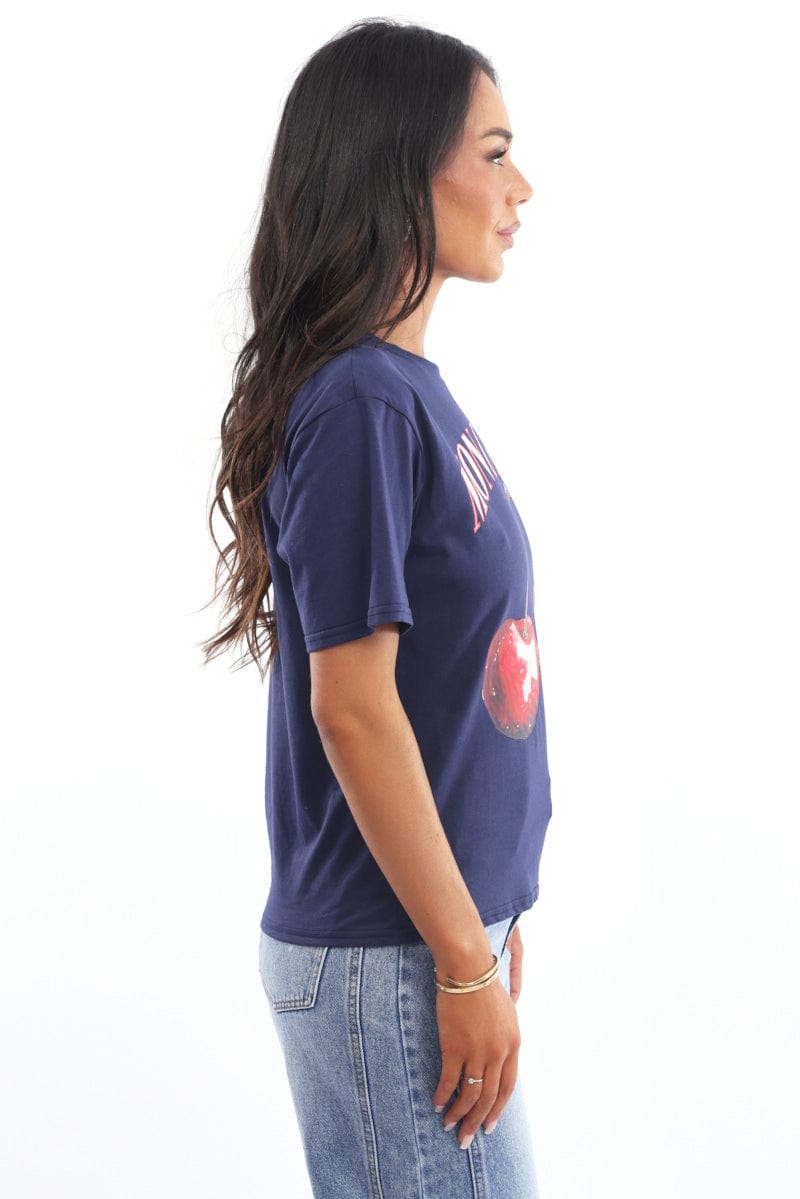 Blue Graphic Tee Short Sleeve