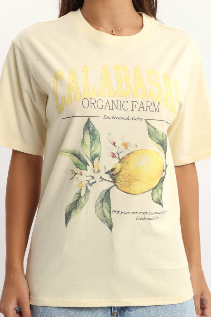 Yellow Graphic Tee Short Sleeve