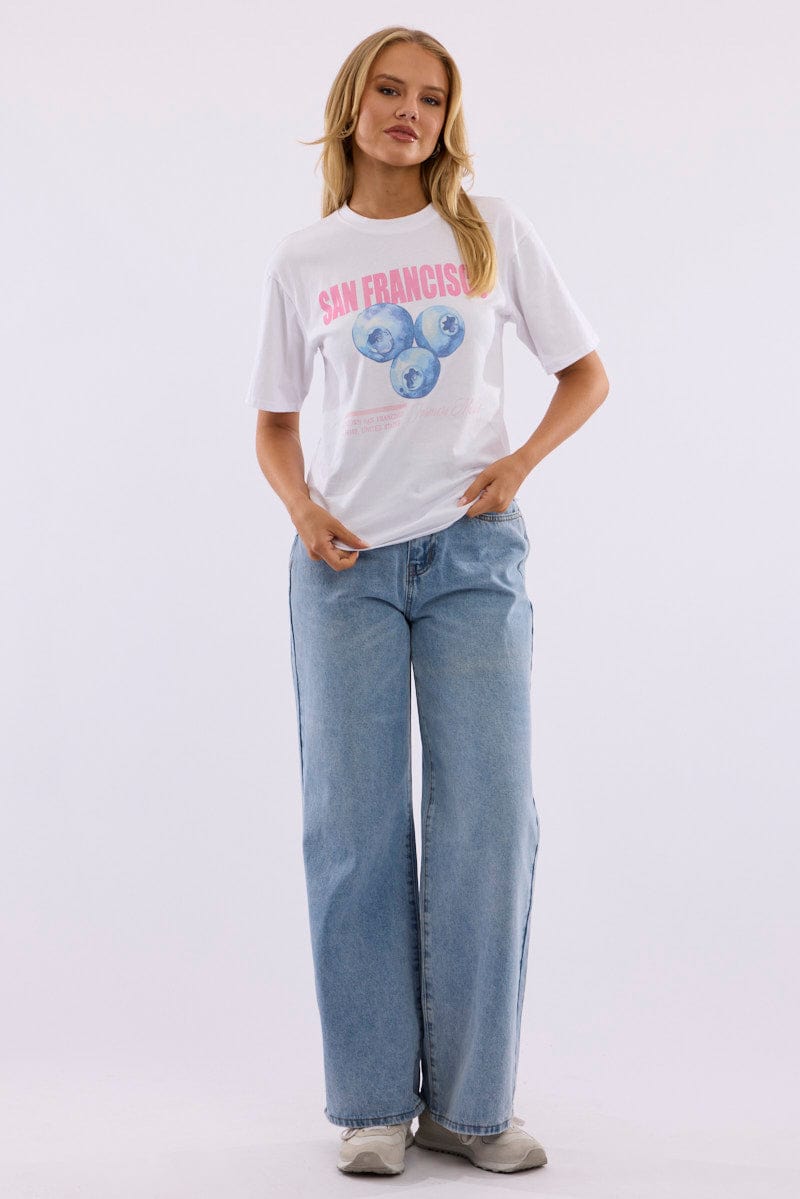 White Graphic Tee Short Sleeve