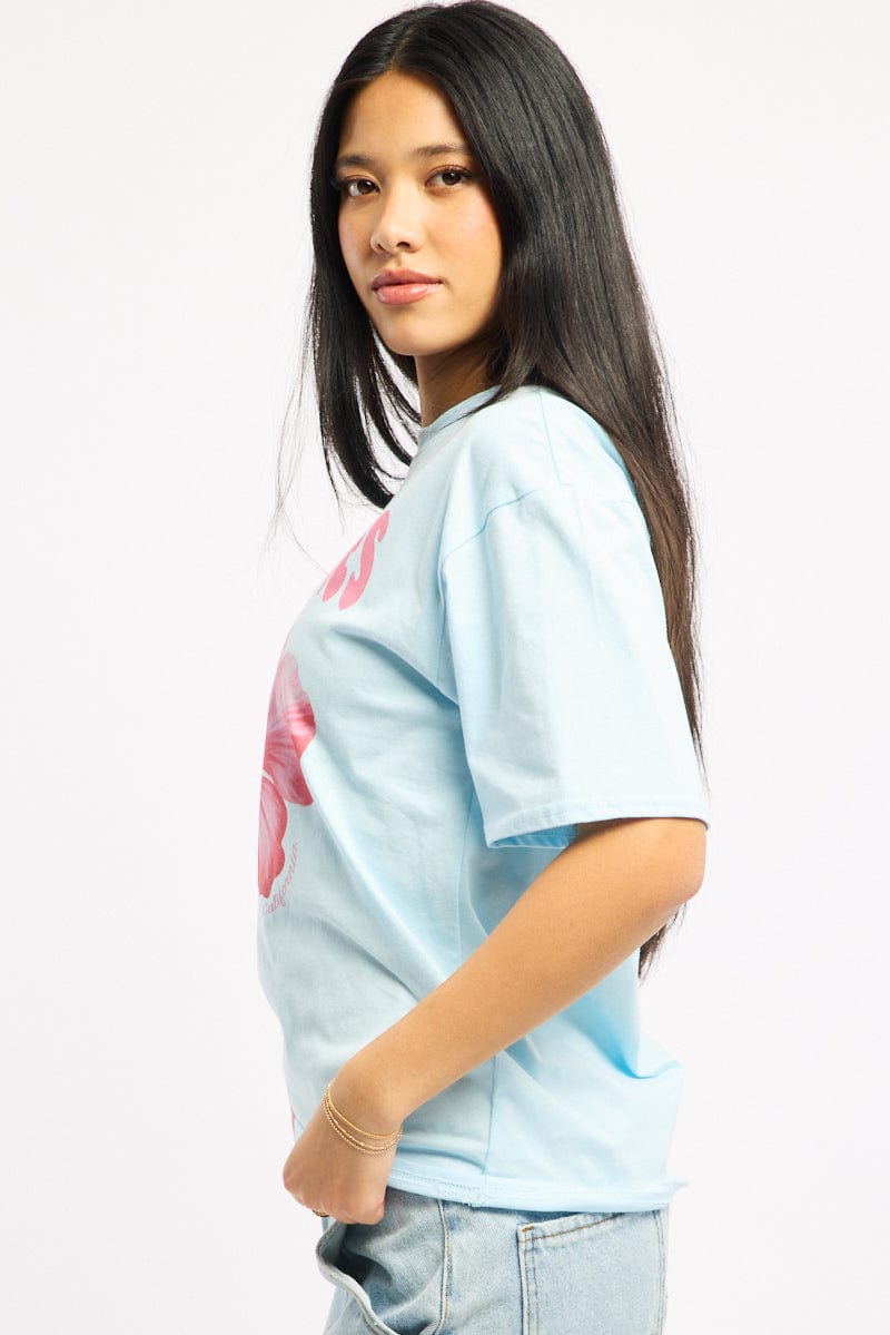 Blue Graphic Tee Short Sleeve