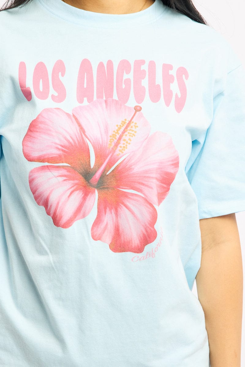Blue Graphic Tee Short Sleeve