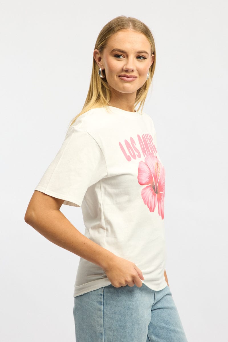 White Graphic Tee Short Sleeve