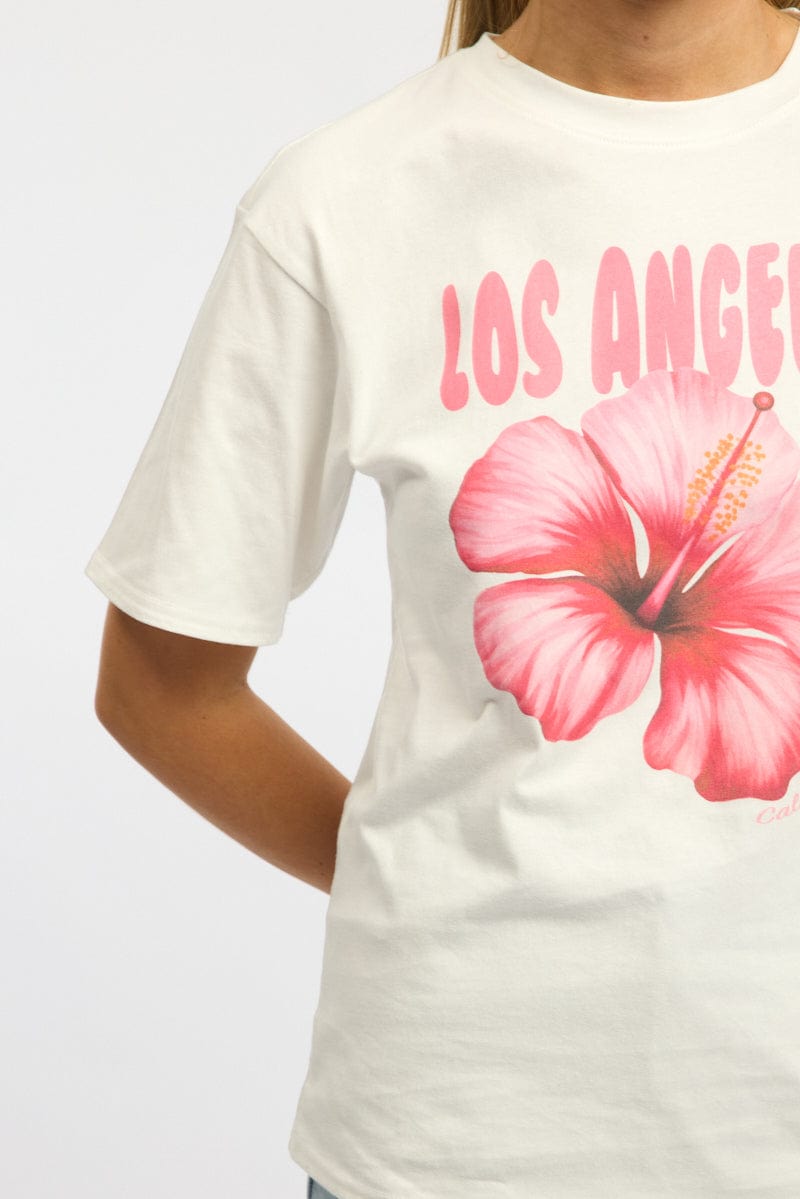 White Graphic Tee Short Sleeve
