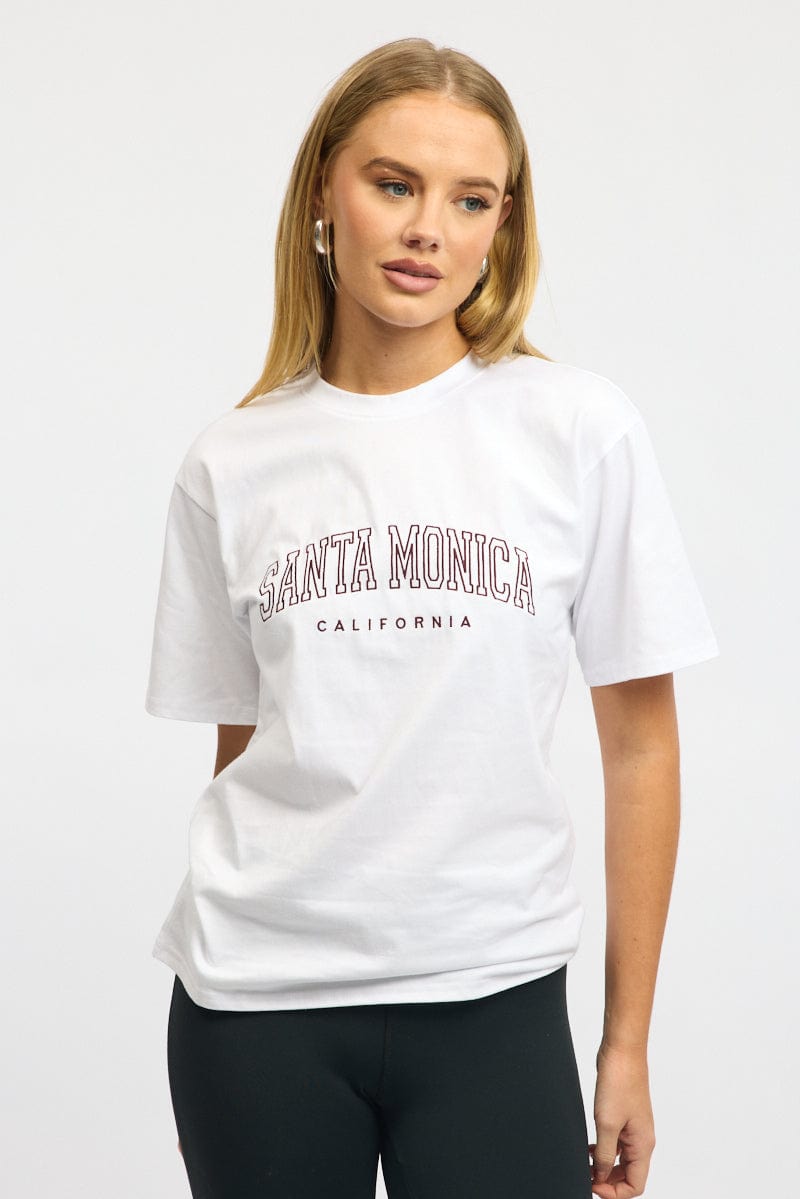 White Graphic Tee Short Sleeve