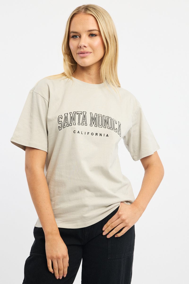Grey Graphic Tee Short Sleeve