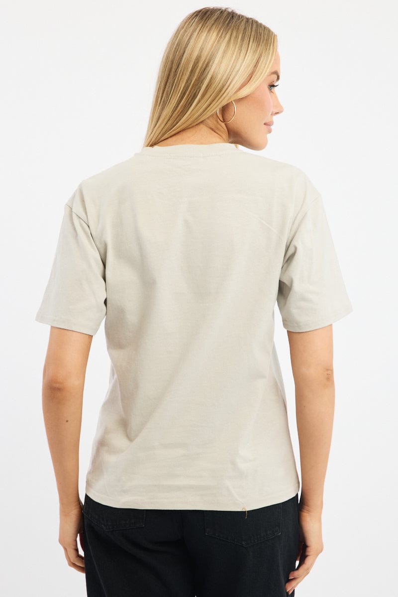 Grey Graphic Tee Short Sleeve
