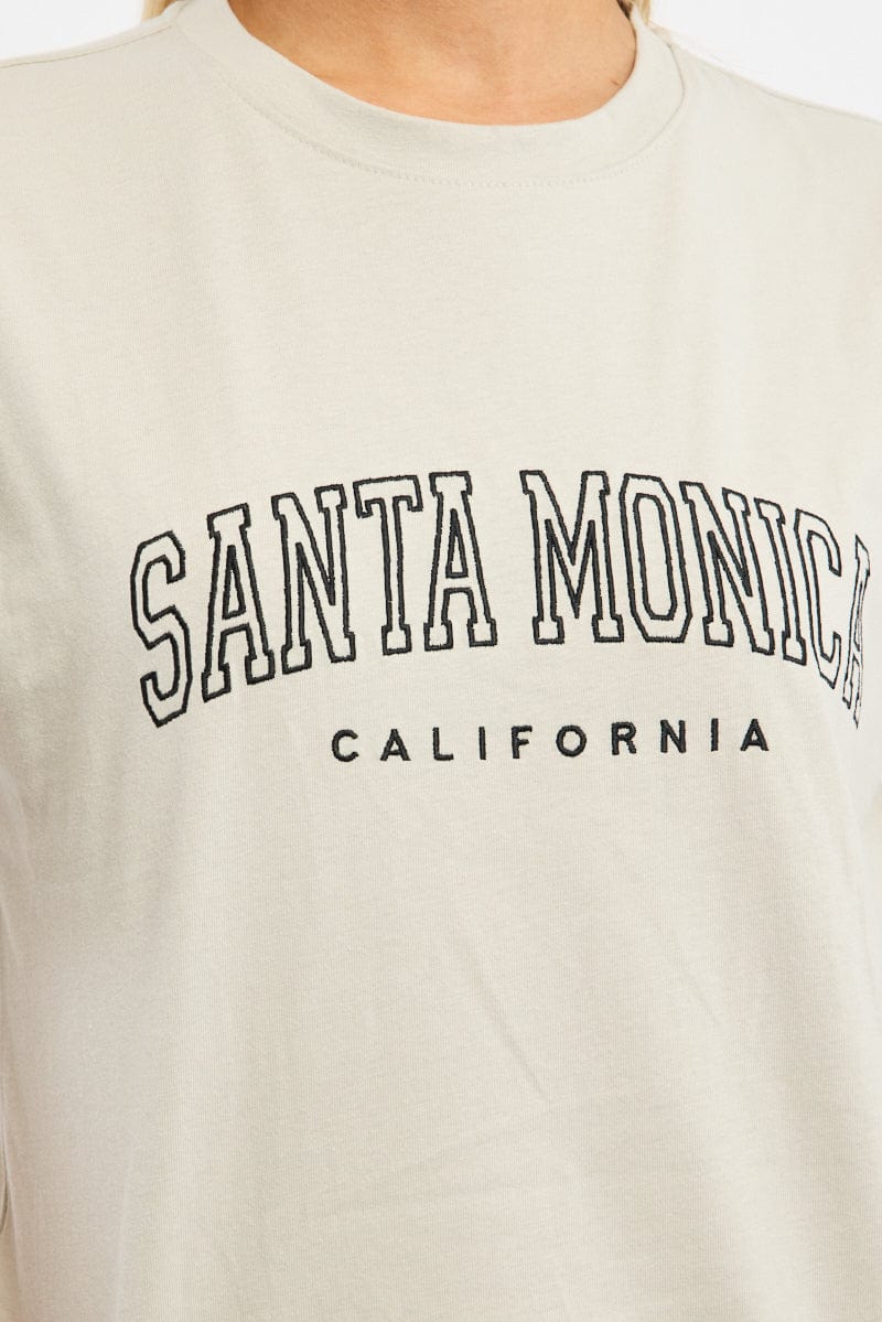 Grey Graphic Tee Short Sleeve