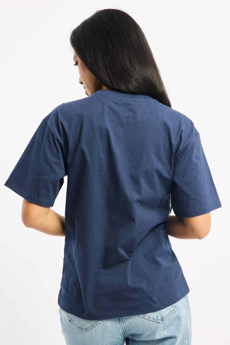 Blue Graphic Tee Short Sleeve