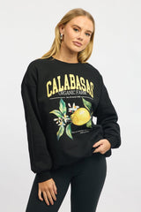 Black Graphic Sweater Long Sleeve