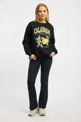 Black Graphic Sweater Long Sleeve