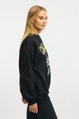 Black Graphic Sweater Long Sleeve