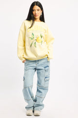 Yellow Graphic Sweater Long Sleeve