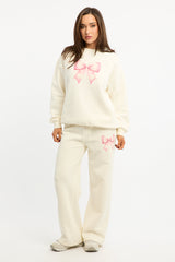 White Graphic Sweater Long Sleeve