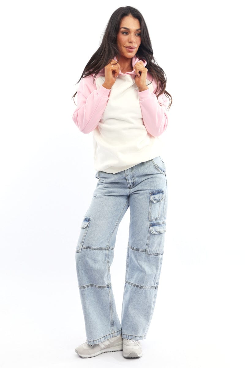 Pink Graphic Sweater Hoodie