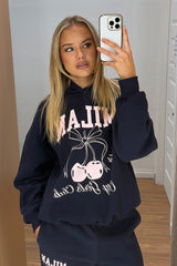 Blue Graphic Sweater Long Sleeve