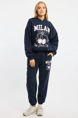 Blue Graphic Sweater Long Sleeve