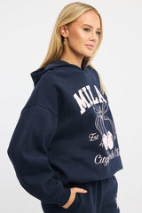 Blue Graphic Sweater Long Sleeve