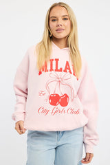 Pink Graphic Sweater Long Sleeve