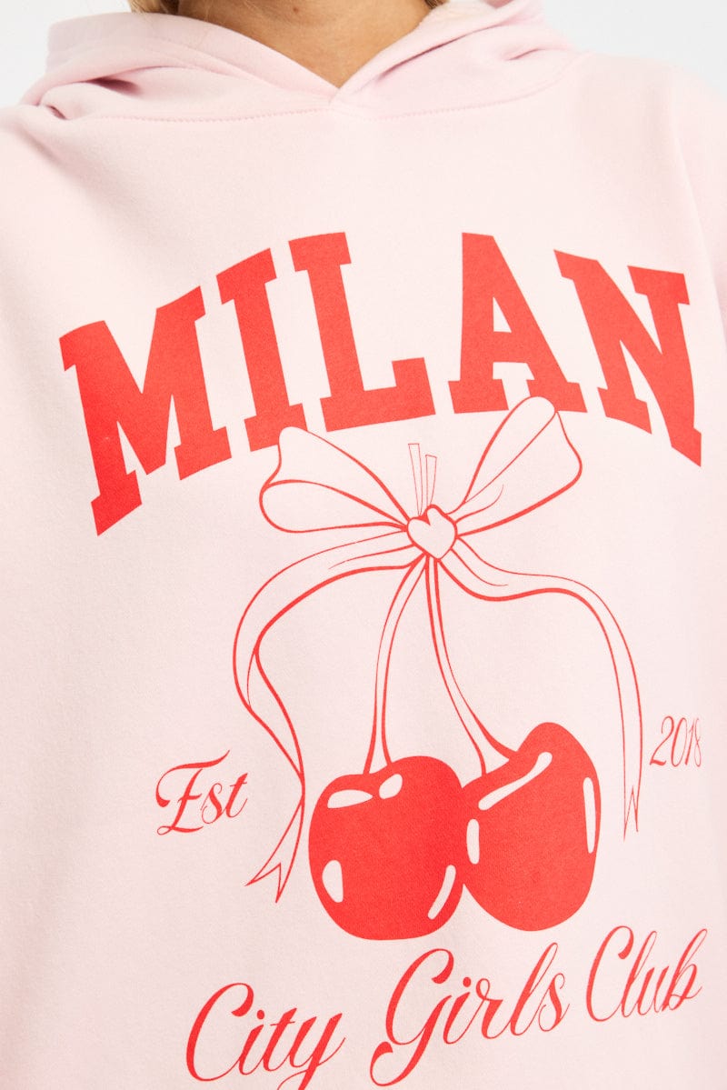 Pink Graphic Sweater Long Sleeve