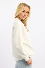 White Graphic Sweater Long Sleeve