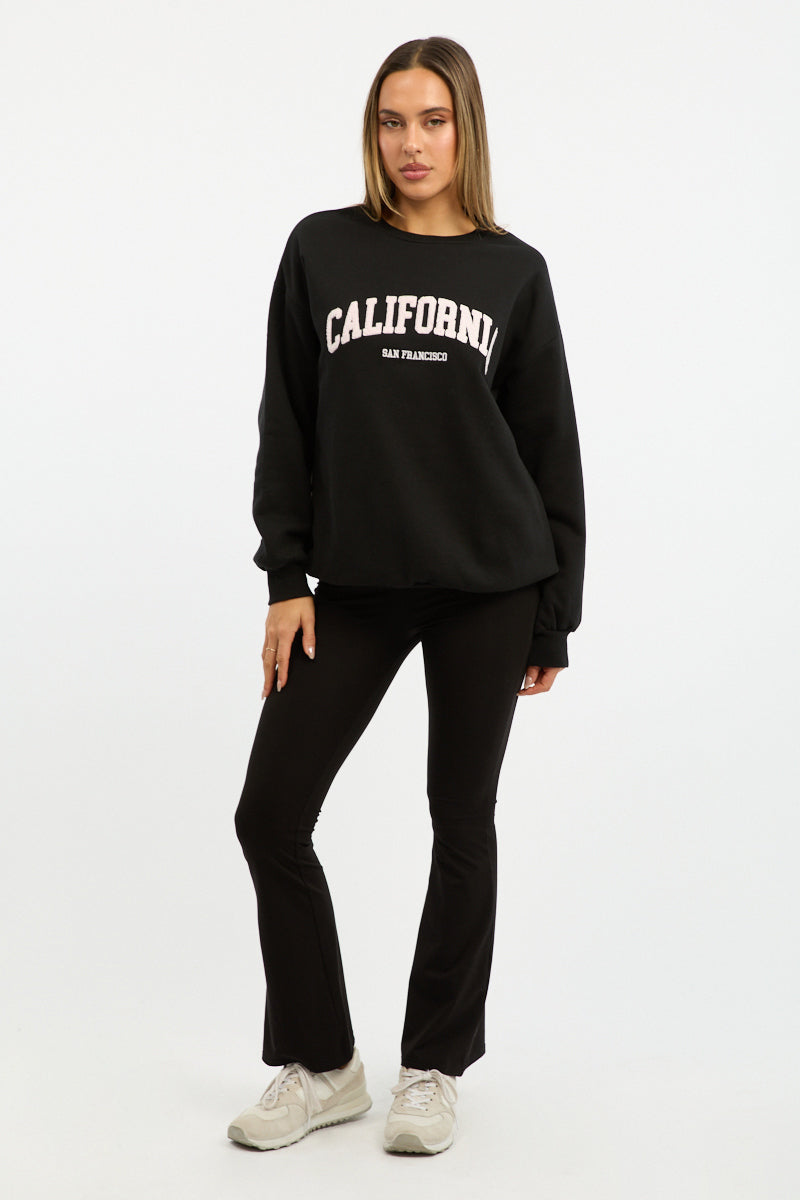 Black Graphic Sweater Long Sleeve