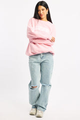 Pink Graphic Sweater Long Sleeve