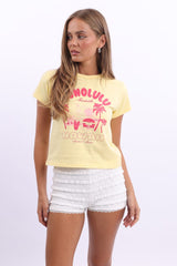 Yellow Graphic Tee Short Sleeve