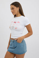 White Graphic Tee Short Sleeve