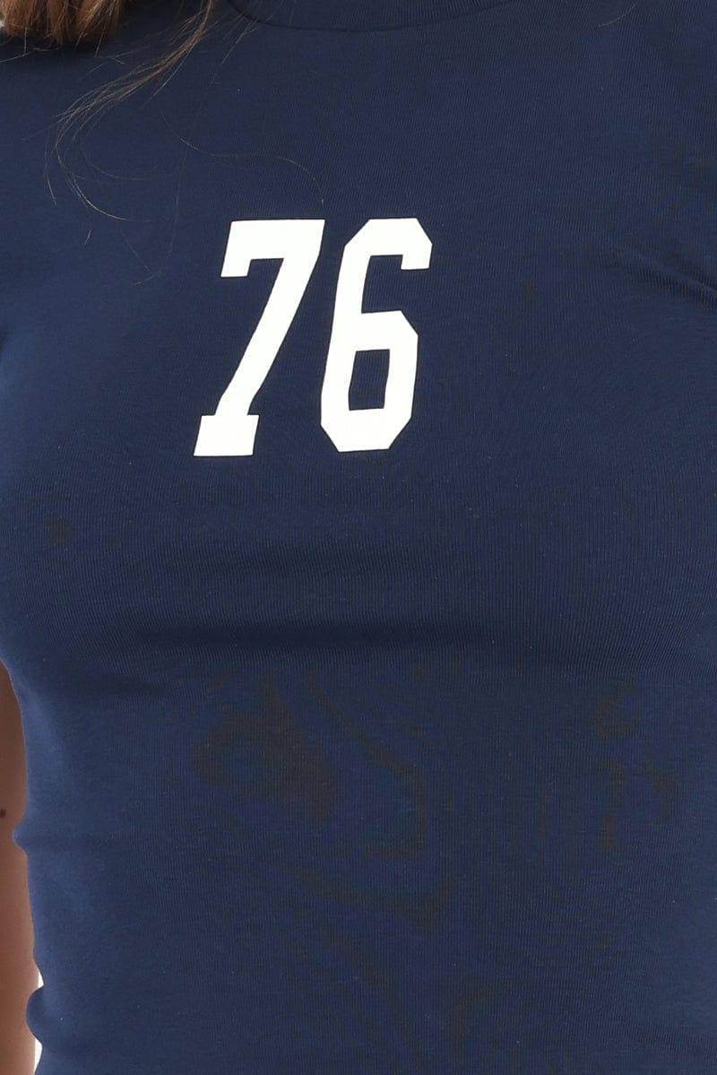 Blue Graphic Tee Short Sleeve