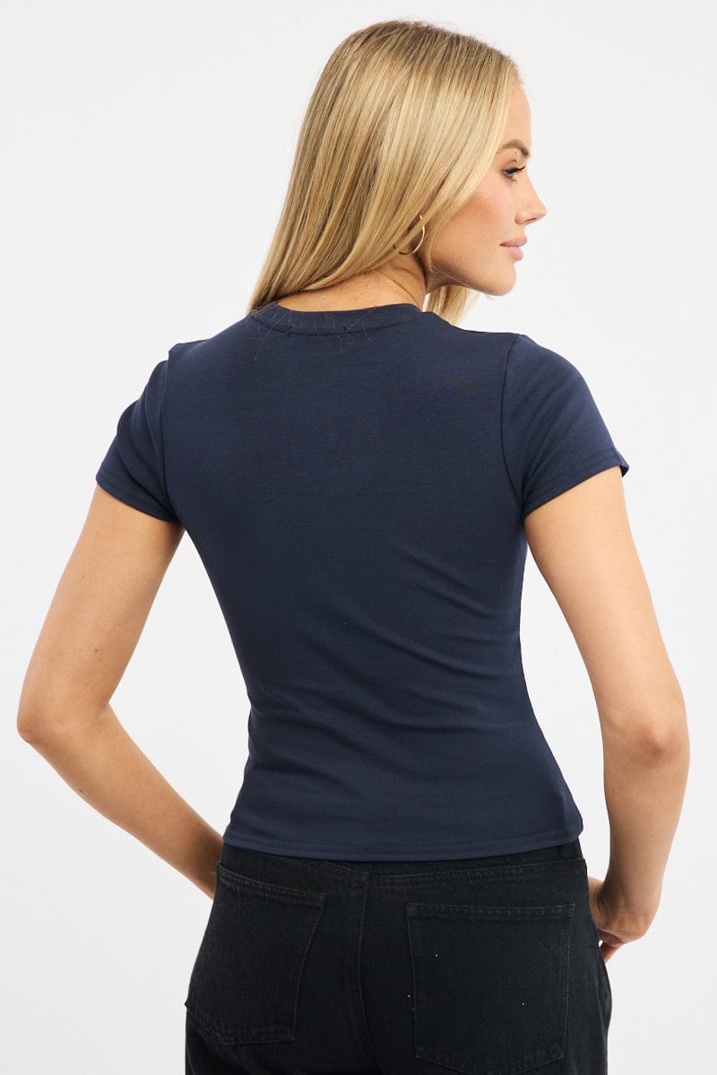 Blue Graphic Tee Short Sleeve